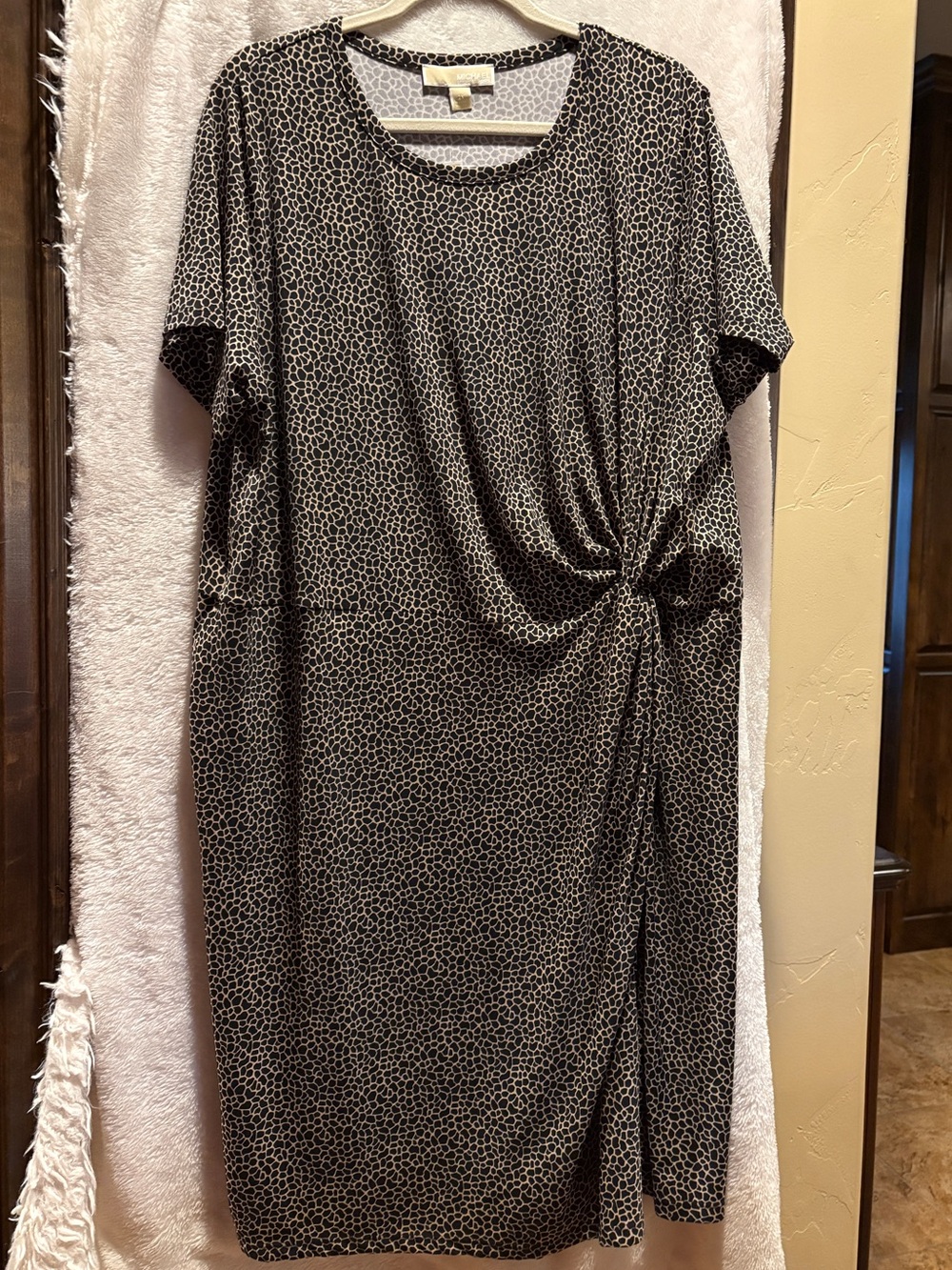 MICHAEL Michael Kors Beige and Brown Animal-Print Dress NWT